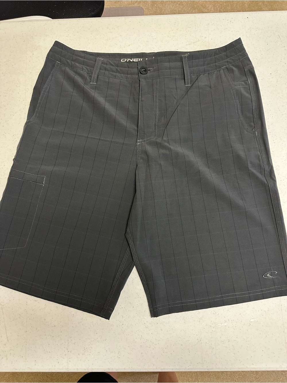 O'Neill Men's Charcoal Pinstripe Hybrid Shorts